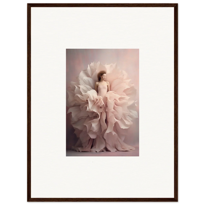 Dancer in white petals capturing the essence of Ethereal Silence Blossoms art™