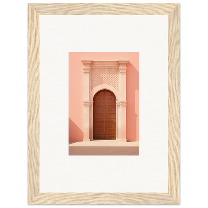 Wooden door in ornate pink archway, part of Ethereal Sun Portal special edition art™