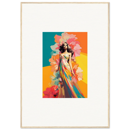 Colorful abstract painting of a woman in a dress for stunning room decor or canvas prints