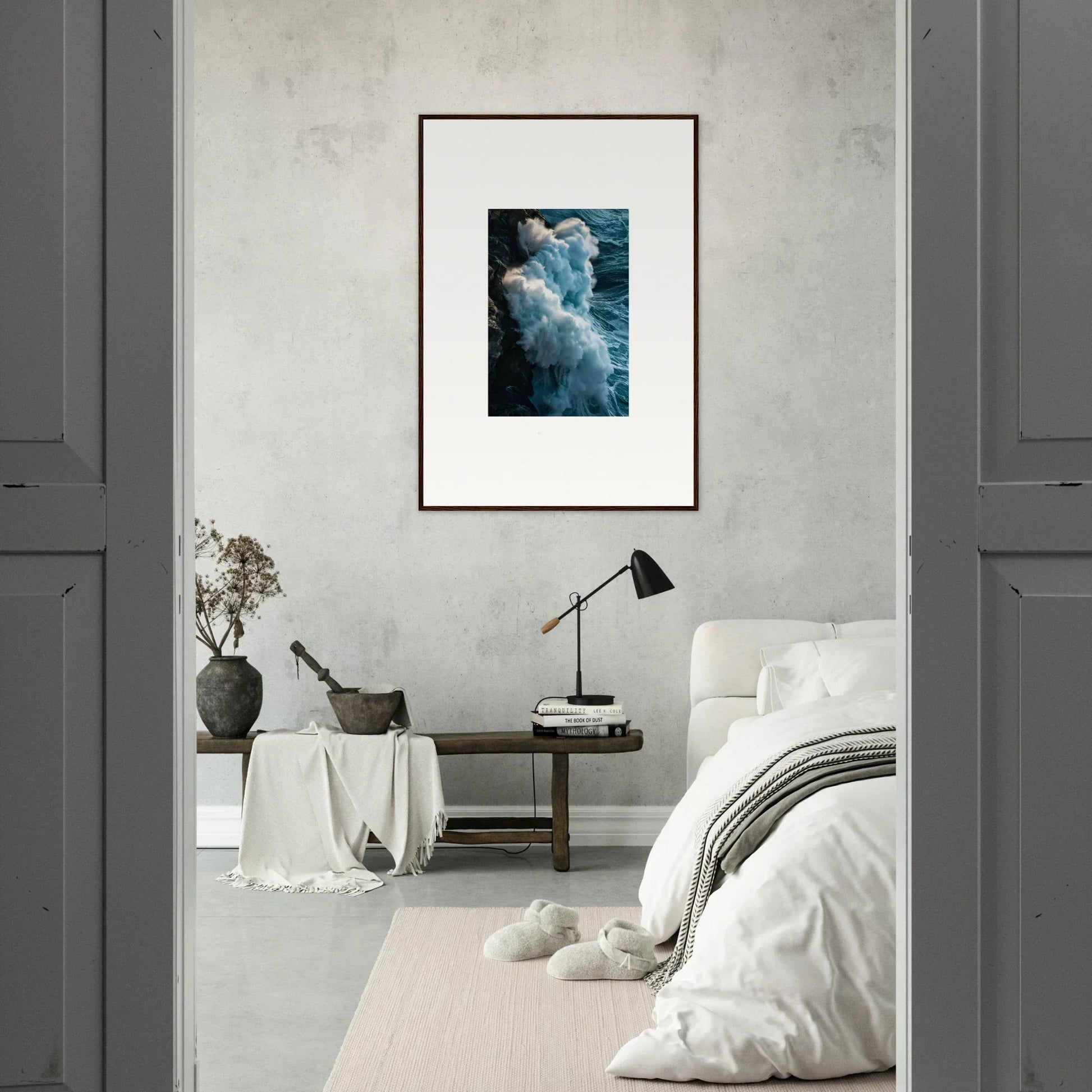 Framed canvas print of billowing clouds for stunning room decoration wall art