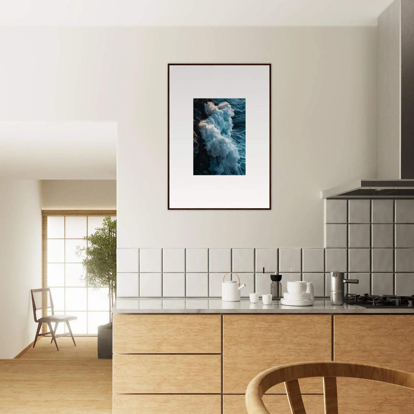 Framed wall art of dramatic cloud formation for stunning room decoration