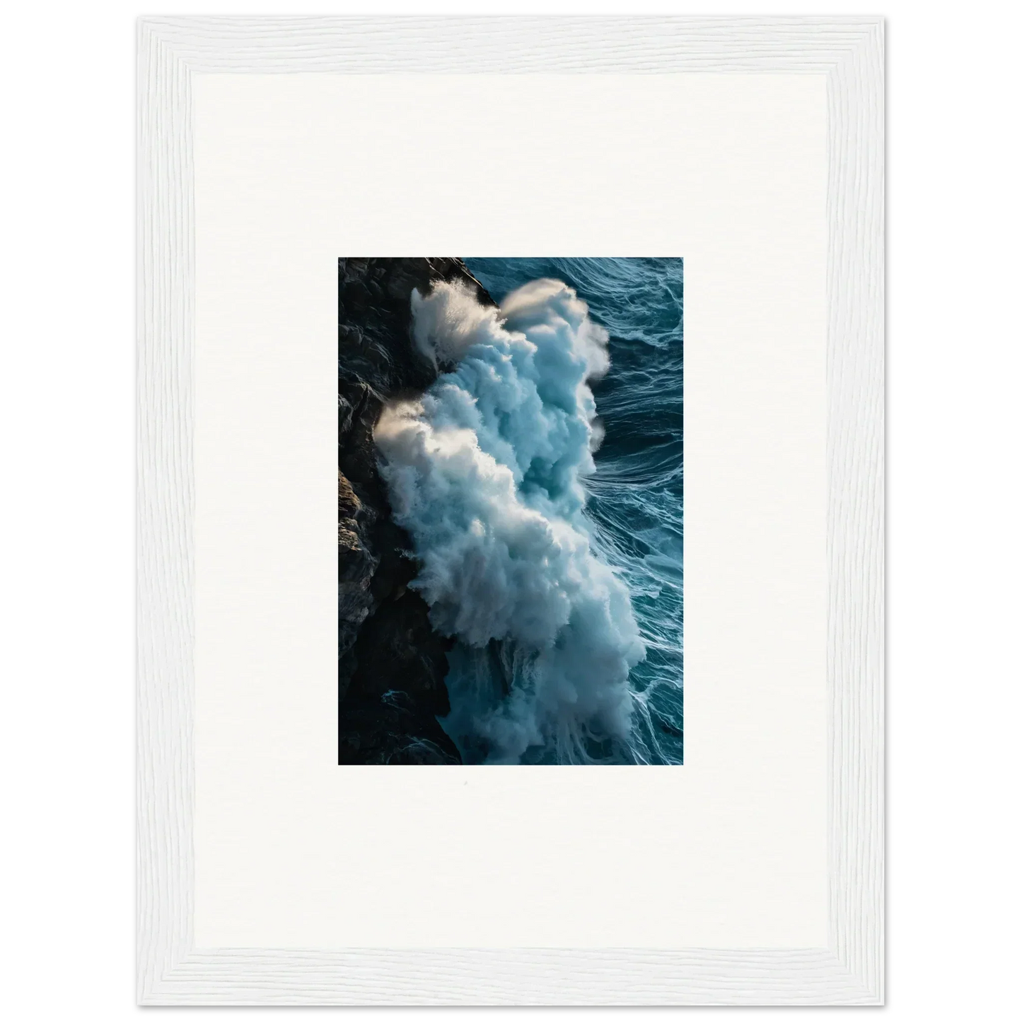 Crashing ocean wave with foam perfect for room decoration as canvas print wall art