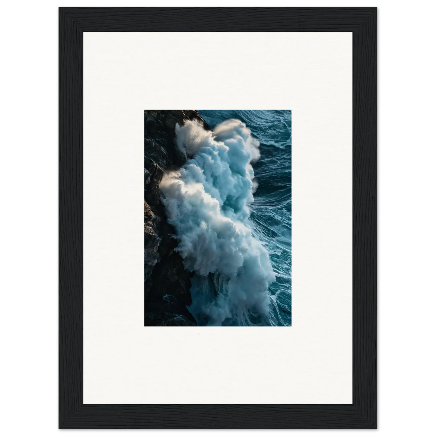 Crashing ocean wave with foam in a stunning canvas print for room decoration