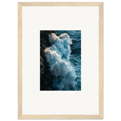 Powerful ocean wave crashing in foam, perfect for canvas print wall art or room decoration