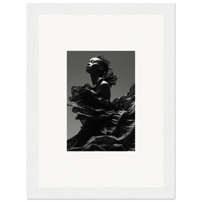 Dramatic black and white image of a person embodying Twilight Reverie, ideal for room decor