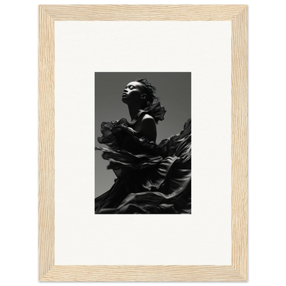 Black and white photograph of a person in flowing fabric for Twilight Reverie room decor