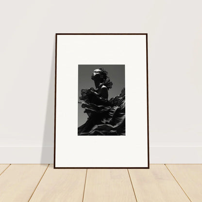 Framed black and white sculptural figure art for elegant room decor in Twilight Reverie