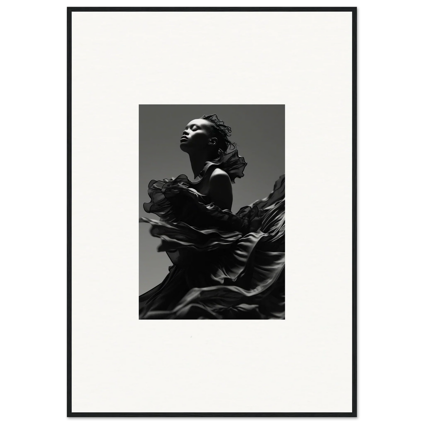 Dramatic black and white image of a person for Ethereal Twilight Reverie wall art