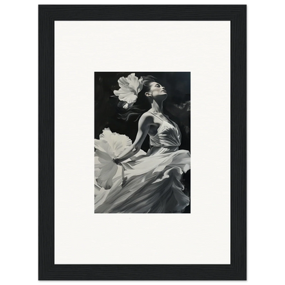 Black and white canvas print of a graceful figure in Visionary Reverie for room decoration