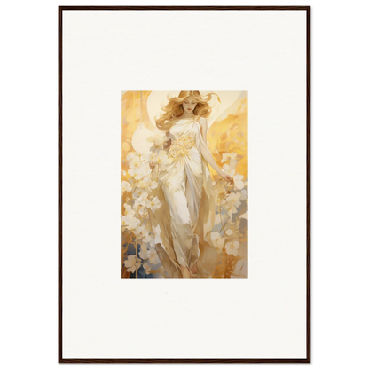 Framed canvas print of an ethereal female figure for blossom reverie room decoration