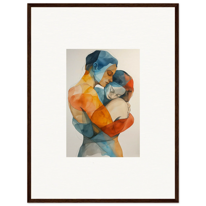 Abstract watercolor of two embracing figures perfect for embrace cosmos room decoration