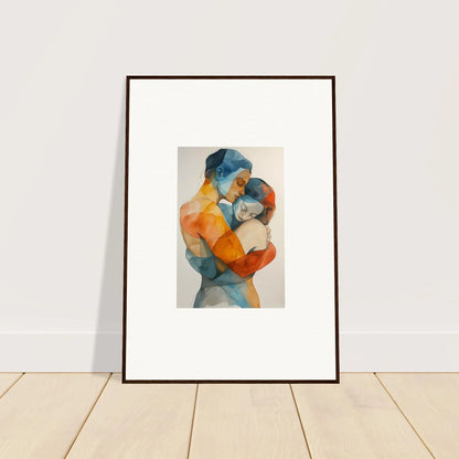 Framed watercolor of an embrace cosmos, perfect for room decoration or canvas print lovers