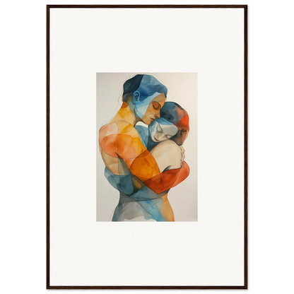 Abstract watercolor of two embracing figures for a stylish embrace cosmos canvas print