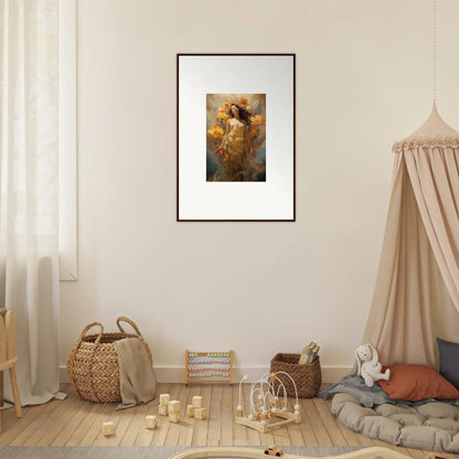 Framed canvas print of a figure in robes, perfect for your Blossom Odyssey room decoration