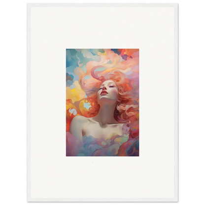 Colorful painting of a woman with flowing hair, perfect for Euphoria Epiphany room decor