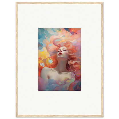 Colorful abstract portrait of a woman for Euphoria Epiphany framed wall art decor