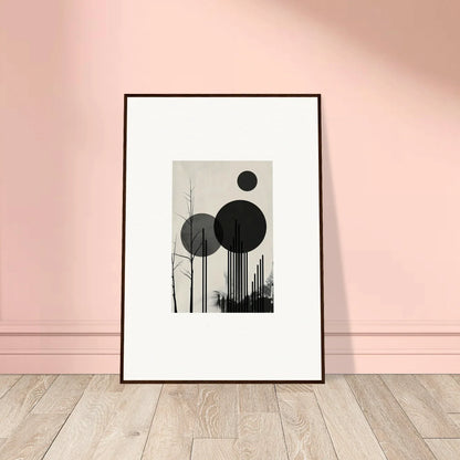 Framed black and white geometric canvas print for stylish room decoration dropscape wandering