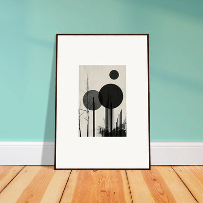 Framed abstract geometric canvas print in black, perfect for dropscape wandering room decoration