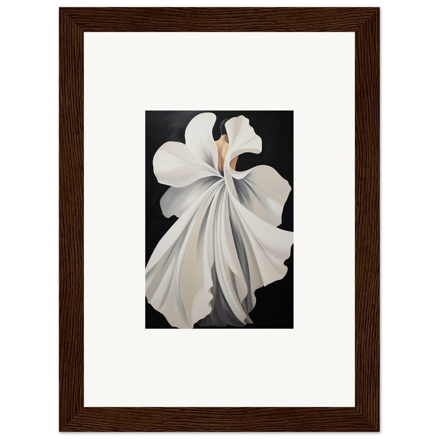 White orchid flower on dark background, perfect for Canvas Waves room decor