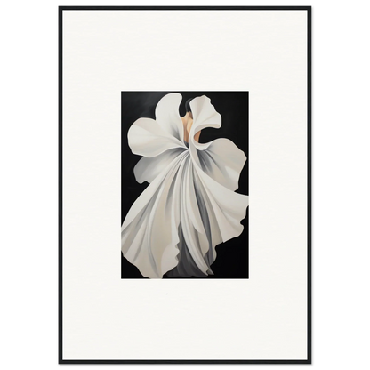 White orchid flower on dark background for elegant room decor and framed wall art