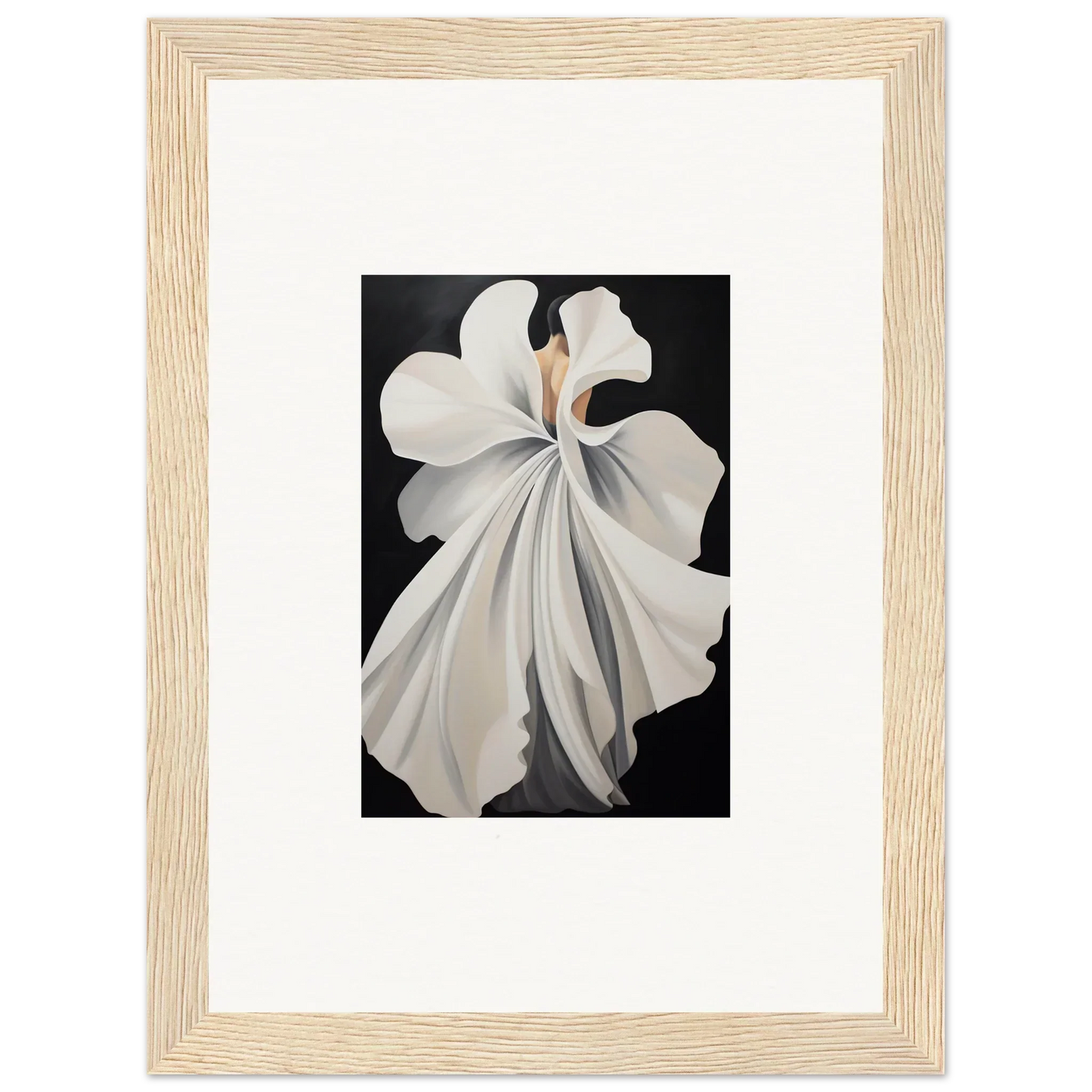 White orchid flower with flowing petals for elegant room decor wall art