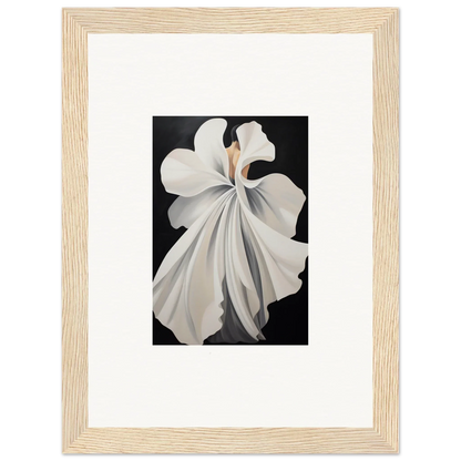 White orchid flower with flowing petals for elegant room decor wall art