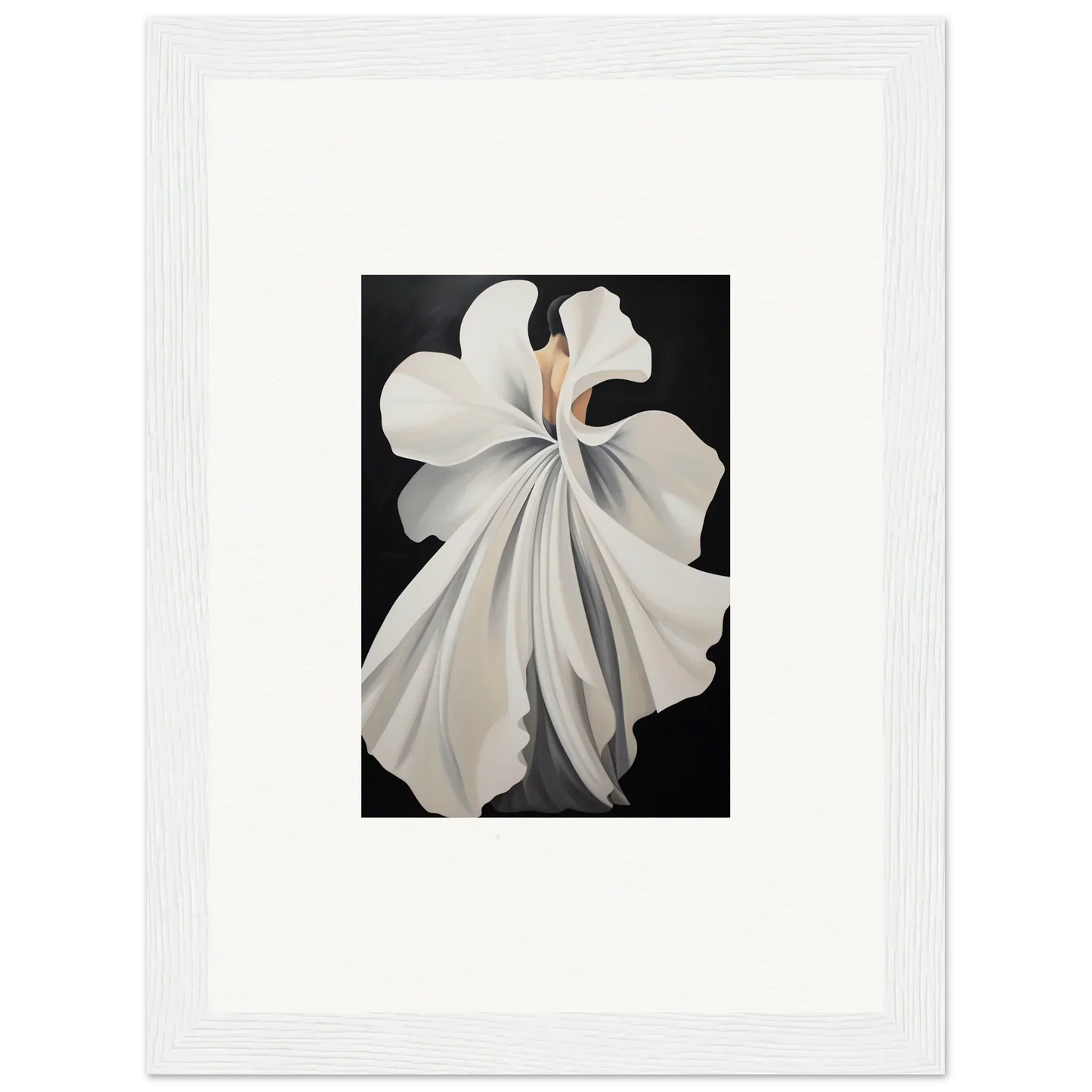 White orchid flower with delicate petals for elegant room decor and framed wall art