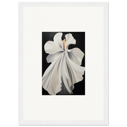 White orchid flower with flowing petals enhancing canvas waves themed room decor