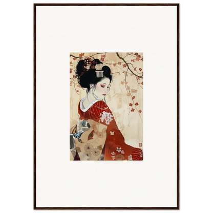 Traditional Japanese artwork of a geisha in a red kimono for Faux Devotion Complex