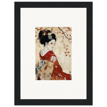 Traditional Japanese artwork of a geisha in a red kimono for Faux Devotion Complex