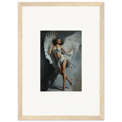 Framed wall art of an angelic figure representing bliss effervescent room decor