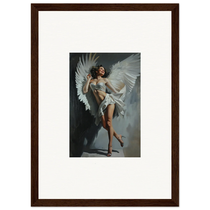 Framed wall art of an angelic figure for bliss effervescent room decor