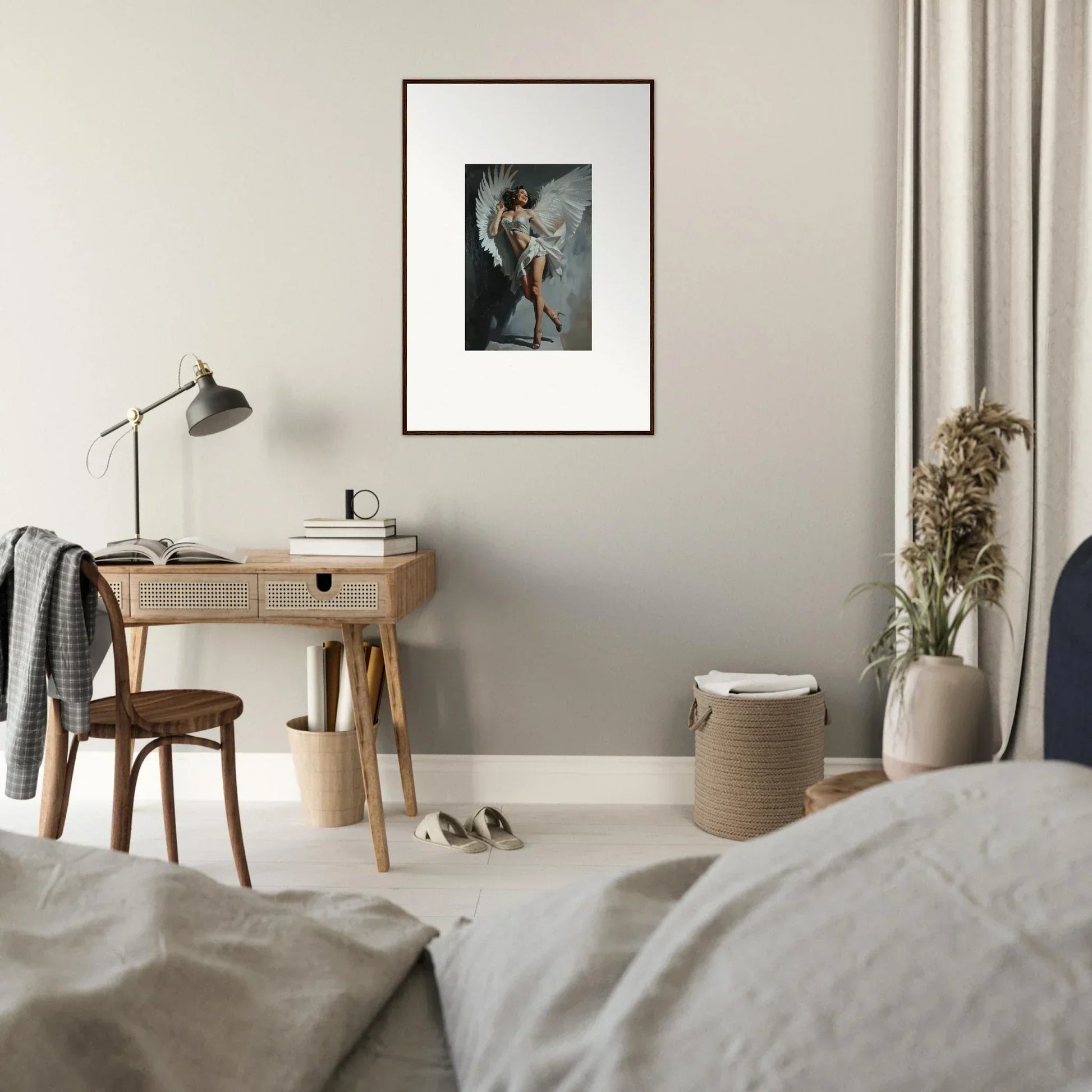 Framed wall art of a dramatic figure, enhancing your room decor with Bliss Effervescent