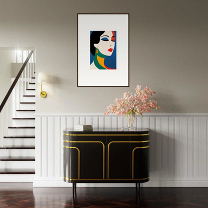 Bold and colorful Stylized portrait as Framed Wall Art for vibrant Room Decor, Prism Reverie