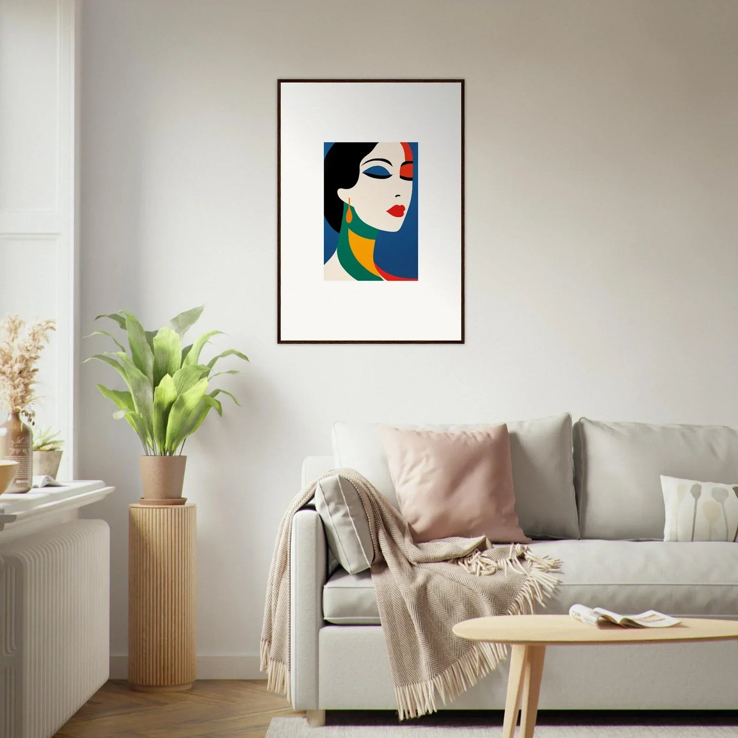 Framed wall art featuring bold colors and geometric shapes in Prism Reverie for room decor