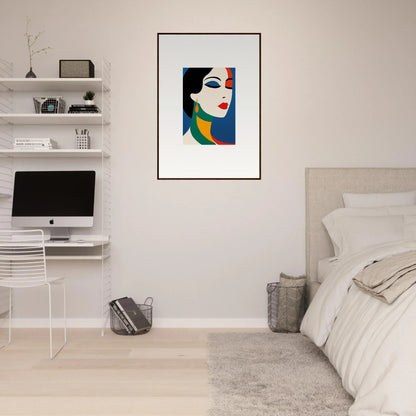 Framed wall art of a woman in bold colors, perfect for Room Decor with Prism Reverie