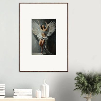 Framed canvas print of an angelic figure, perfect for bliss paradise room decoration