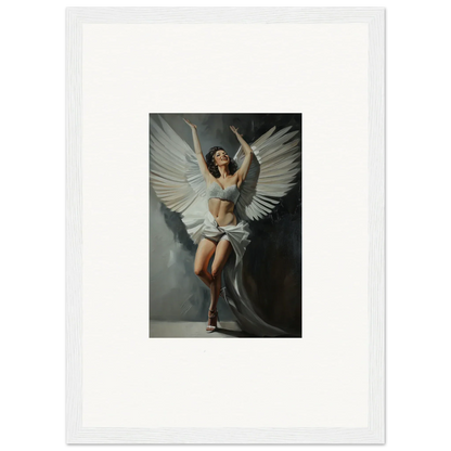 Woman with white wings in revealing attire, perfect for bliss paradise room decoration