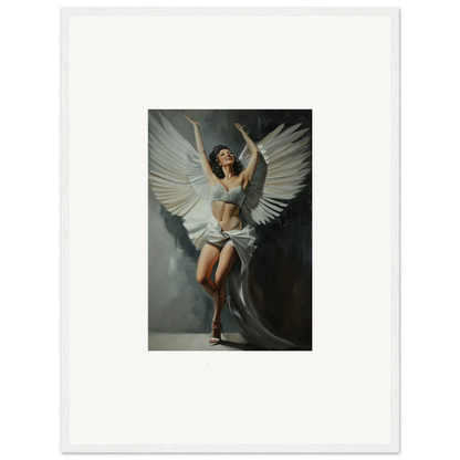 Angelic figure with white wings for bliss paradise canvas print room decoration