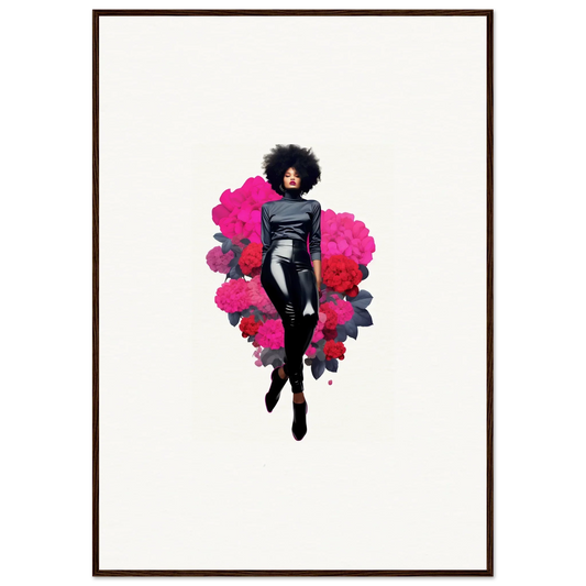 Stylized illustration of a person with an afro in vibrant colors for Vapor Virtuoso room decor