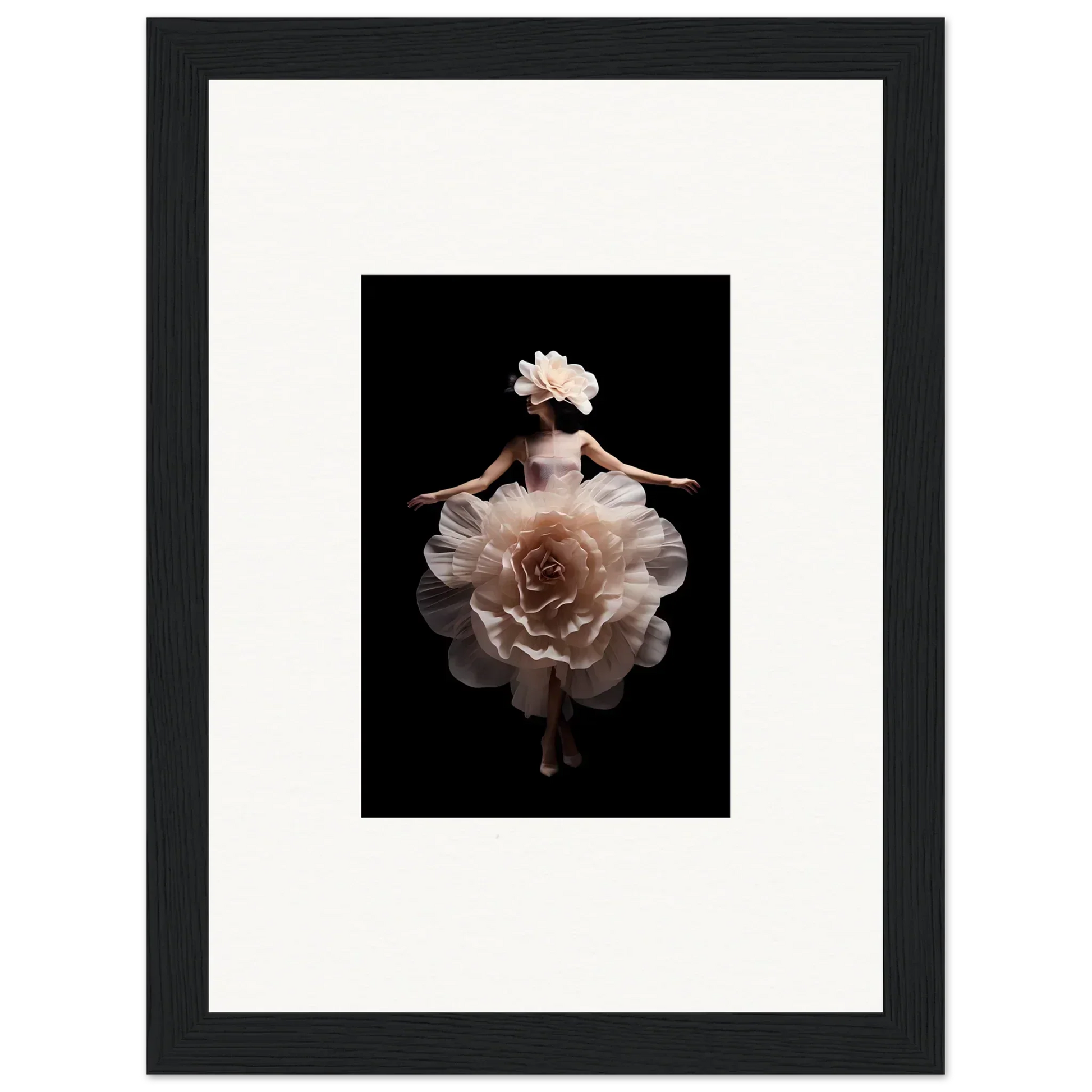 Delicate figurine resembling a ballerina with a dress shaped like a blooming rose.