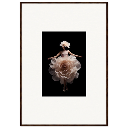 Ballerina figure with a dress resembling a blooming rose.