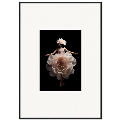 Ballerina-like figure with a dress resembling a blooming rose.