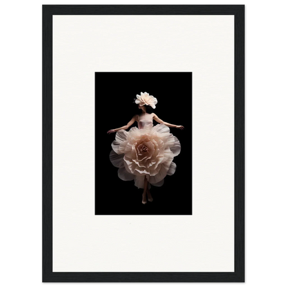 Delicate ballerina figure composed of pale pink flower petals.