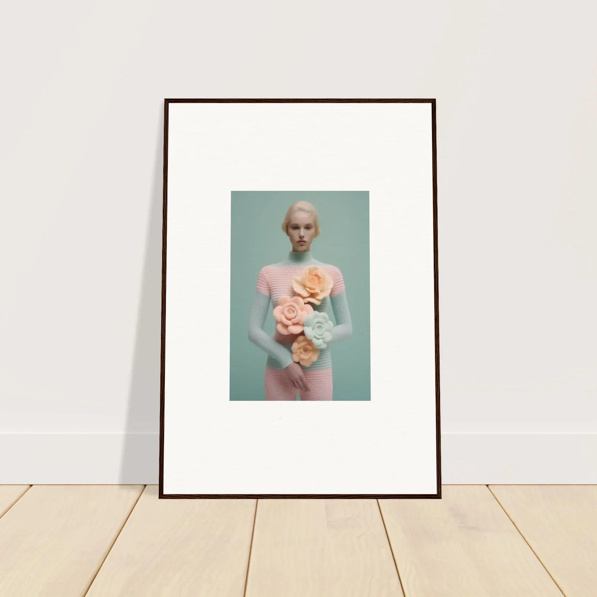 Framed photo of person with pastel ice cream cones for dreamy room decoration