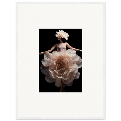 Ballerina wearing a dress resembling a blossoming rose.