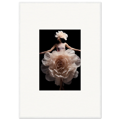 Ethereal figure with a dress resembling a blossoming rose.