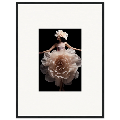 Ballerina with a dress resembling a blooming rose.