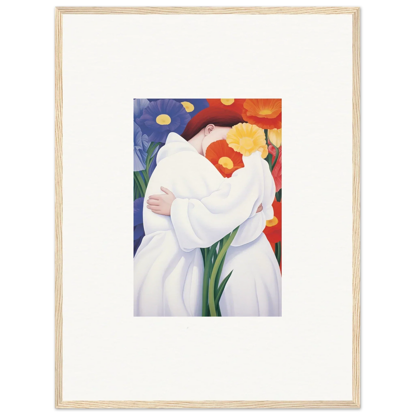 Abstract painting of a white Calla Lily for elegant room decor and framed wall art