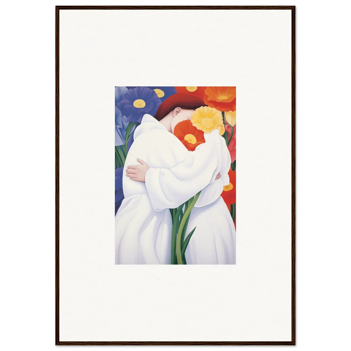 Abstract painting of white calla lilies for vibrant room decor and canvas prints